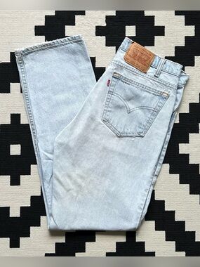 Vintage 90s Levi’s 516 red tab light wash faded blue jeans denim W34 L32 Levis
